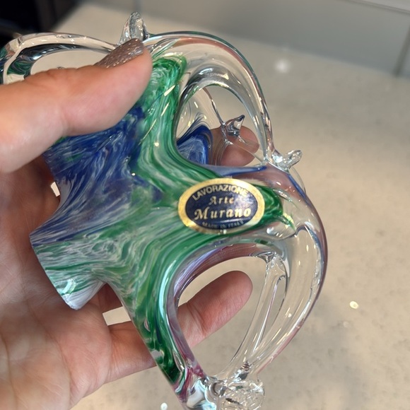 Murano Blue and Green Glass Art Sculpture - Picture 7 of 7